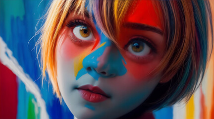 Fototapeta premium portrait of a woman with painted face