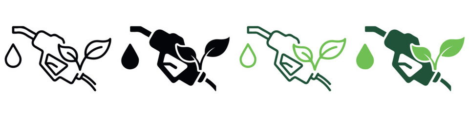 Bio diesel biofuel car leaf drop nozzle hose symbol icon oil pump logo.EPS 10
