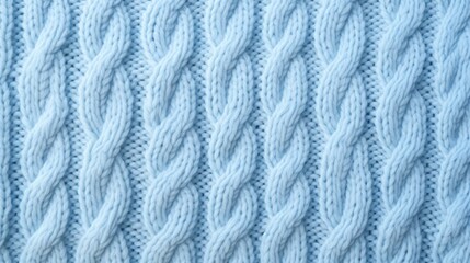 Fototapeta na wymiar The artistry of cable knit is showcased in this macro photograph of a wool sweater, revealing its intricate pattern and creating a textured background reminiscent of knitting