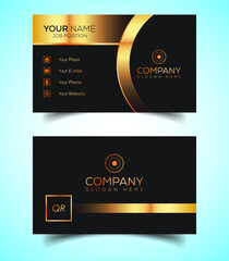 Double-Sided Luxury, Modern and Elegant Business Card Design Template. Vector Illustration