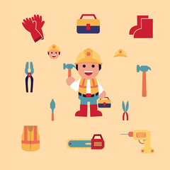 Flat design concept of the carpentry tool