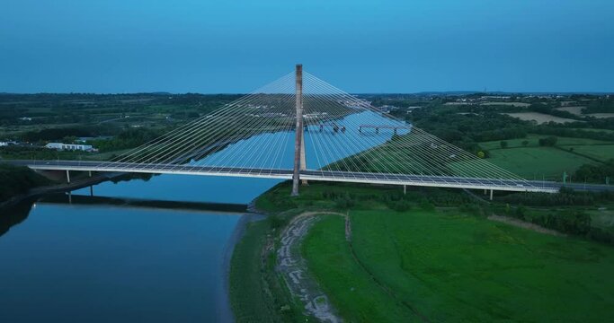 Beautiful bridge over the River Suir in Waterford Ireland 4k