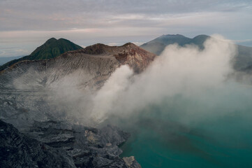 View over the crater of Ijen Volcano in Java, Indonesia © Arthur