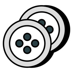 Conceptual flat design icon of sewing buttons 