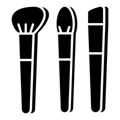 Makeup brushes icon isolated on white background 