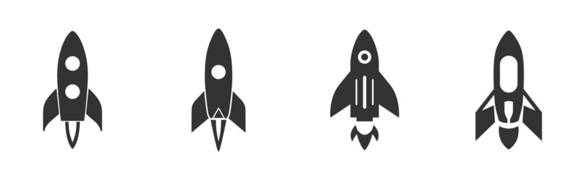 Rocket icon set. Vector illustration.