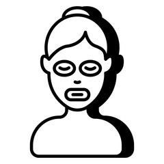 Conceptual flat design icon of face sheet mask 