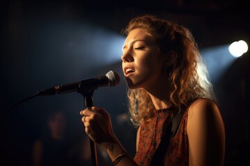 shot of a female singer performing on stage
