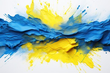 Brush stroke in colors if Ukraine flag