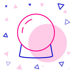 Line Magic ball icon isolated on white background. Crystal ball. Colorful outline concept. Vector