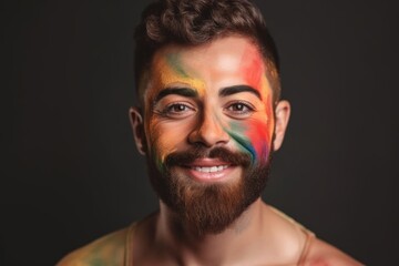Obraz premium support, gay pride and portrait of a person happy for equality in support of lgbt