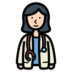 doctor filled outline icon style