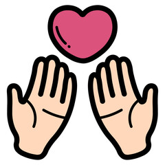 charity filled outline icon style