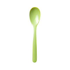 Photo of a transparent background with a green spoon on rice