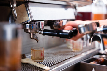 close up coffee machine professional coffee maker