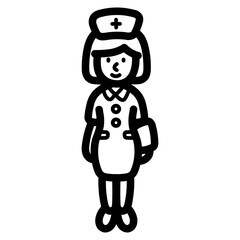 nurse line icon style