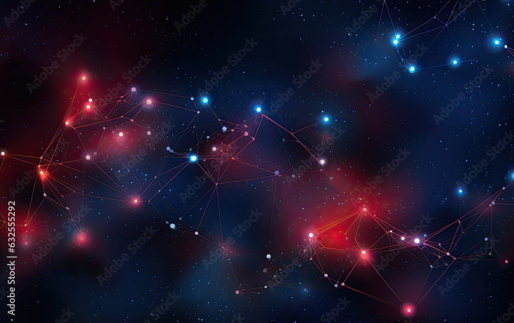 Poster concept of network. abstract futuristic technology with polygonal shapes on dark blue background. co
