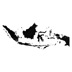 Indonesia country map in grunge stamp style isolated on transparent background