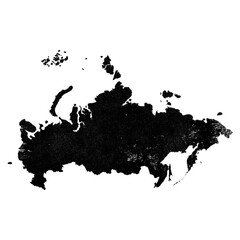 Russia country map in grunge stamp style isolated on transparent background