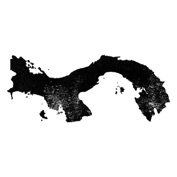 Panama country map in grunge stamp style isolated on transparent background