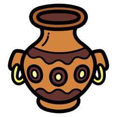 Pottery filled outline icon style