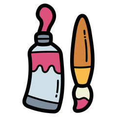 Paint tube filled outline icon style