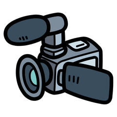 video camera filled outline icon style