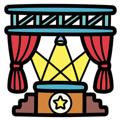 stage filled outline icon style