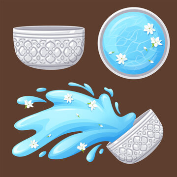 Set of songkran festival icon element design Vector