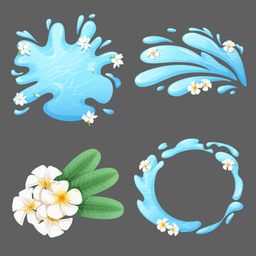 Set of songkran festival icon element design Vector