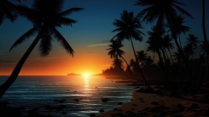 Fototapeta na wymiar Beach coconut trees shadows