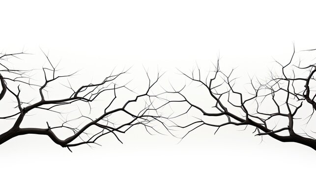White background with isolated tree branches