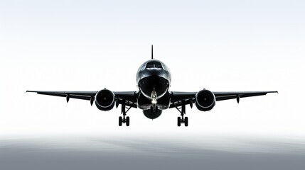 Fototapeta na wymiar Airplane silhouette on white background