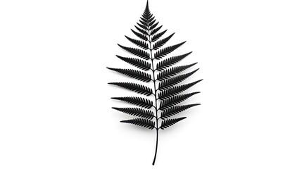 Fern plant silhouette on white background