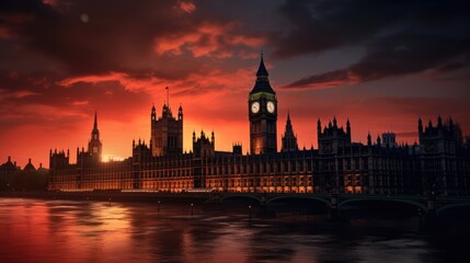 Naklejka na ściany i meble Parliament building at twilight