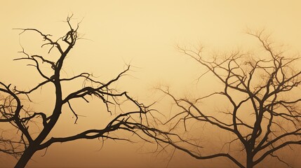 Fototapeta na wymiar Sepia toned bare tree branches