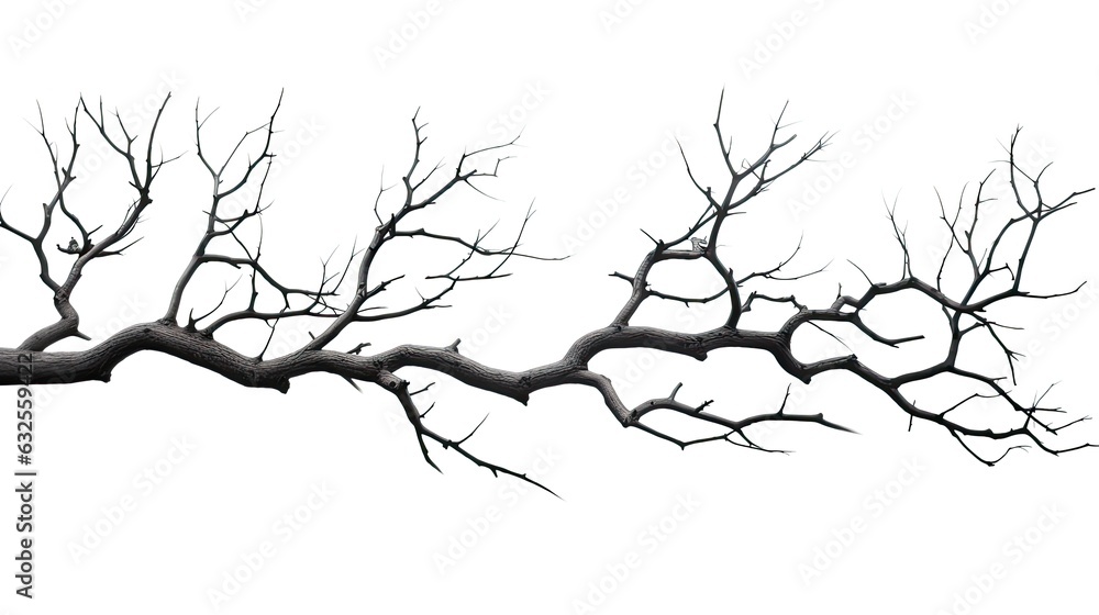 Aufkleber silhouette of a tree branch on white background