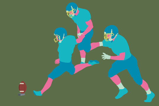Football players and kicking