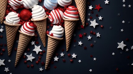 ice cream and Happy Labor Day. independence day. 4th of july