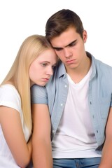 Obraz premium studio shot of a young couple experiencing relationship problems isolated on white