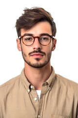 Obraz premium studio shot of a handsome young man wearing glasses isolated on white