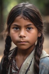 Obraz premium cropped shot of a young indigenous girl looking at the camera