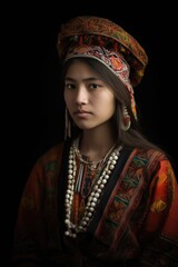 portrait of a young female wearing traditional attire