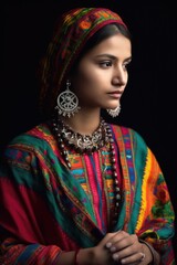 cropped shot of a woman wearing colorful traditional clothing