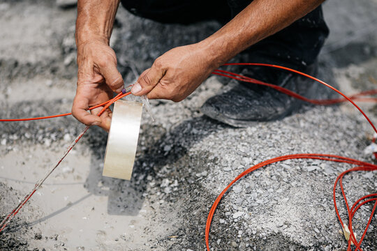 carrying out work in a quarry where minerals are extracted with the help of excavations, explosive works