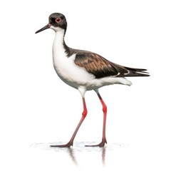 Black-necked stilt bird isolated on white. Generative AI