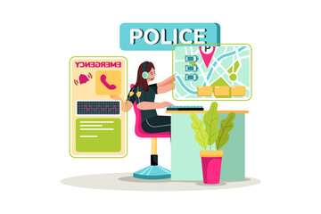 Police officers coordinate traffic