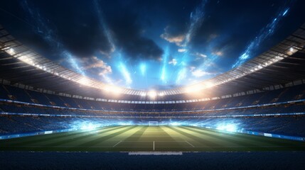 Fototapeta na wymiar Stadium in lights and flashes. Beautiful illustration picture. Generative AI
