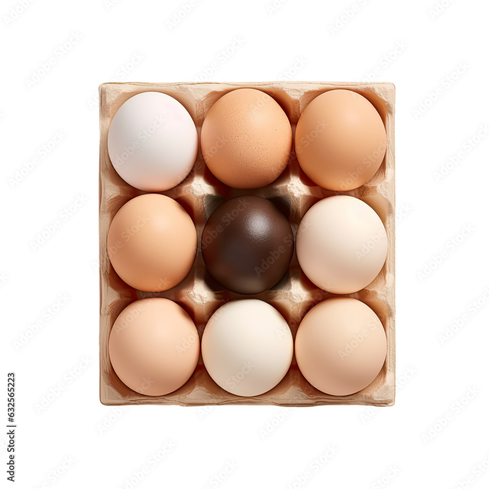 Poster top view of panel isolated on transparent background with eggs