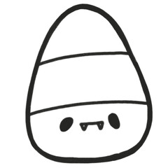 Outline Cute Halloween Clipart 